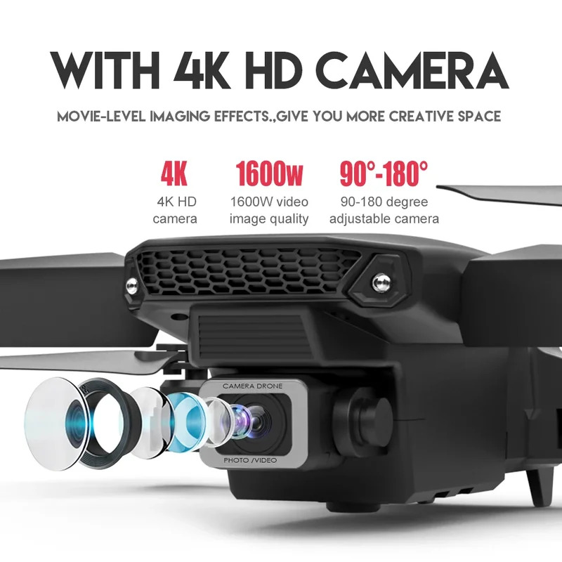 โดรนพับได้อัจฉริยะ E88 Pro รอง - Drone Cinematic บทวิจารณ์และราคา
