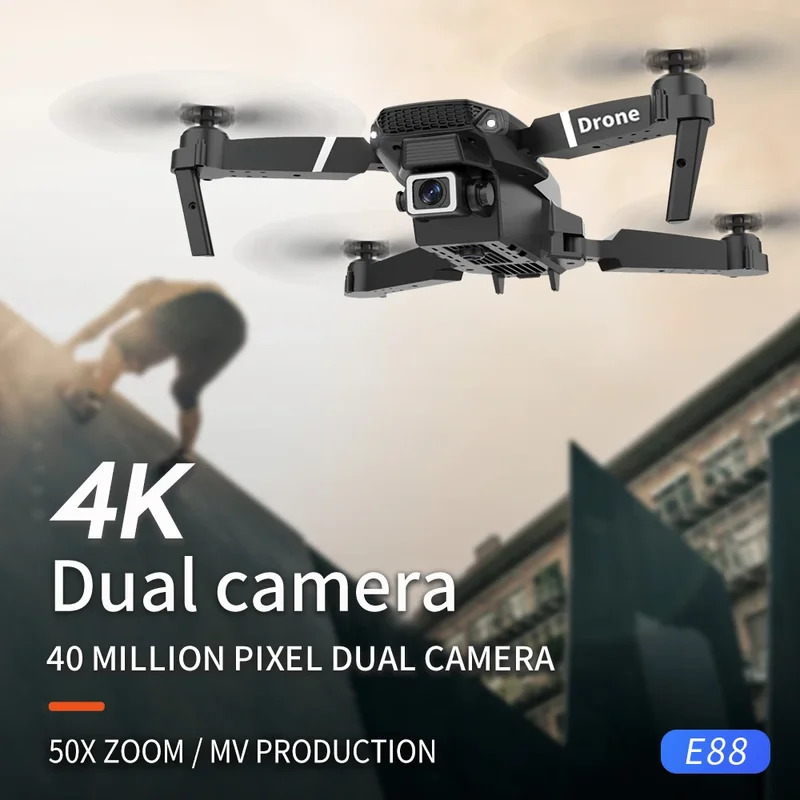 โดรนพับได้อัจฉริยะ E88 Pro รอง - Drone Cinematic บทวิจารณ์และราคา